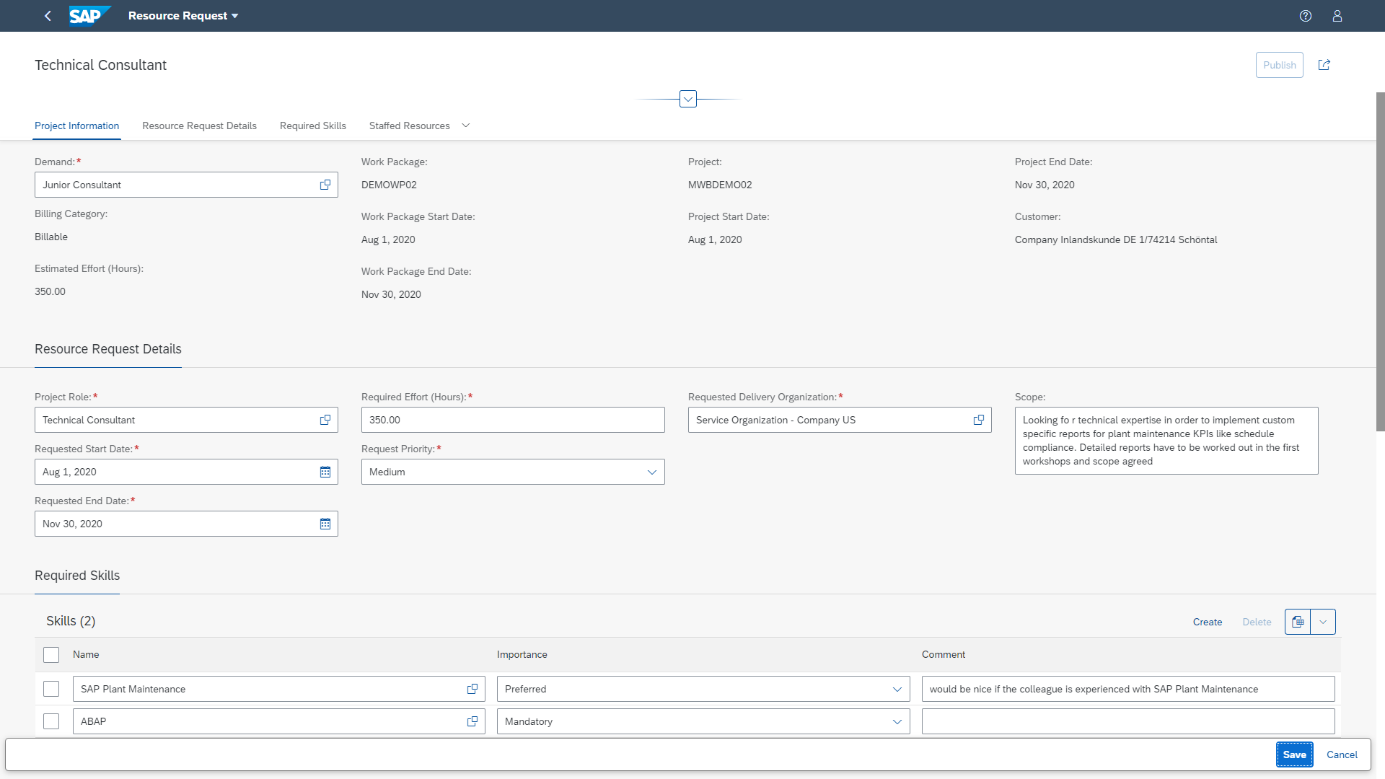 Die Ressourcenmanagementfunktionen von SAP S4HANA Cloud 1