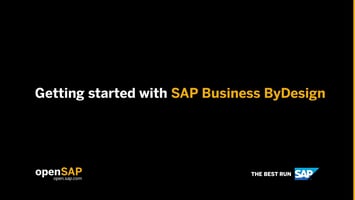 Erste Schritte mit SAP Business ByDesign – Kostenloser Online-Kurs auf openSAP