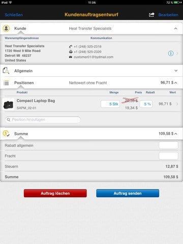 SAP Business ByDesign Active Sales App Bild 4