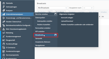 Kurzanleitung: Broadcasts erstellen