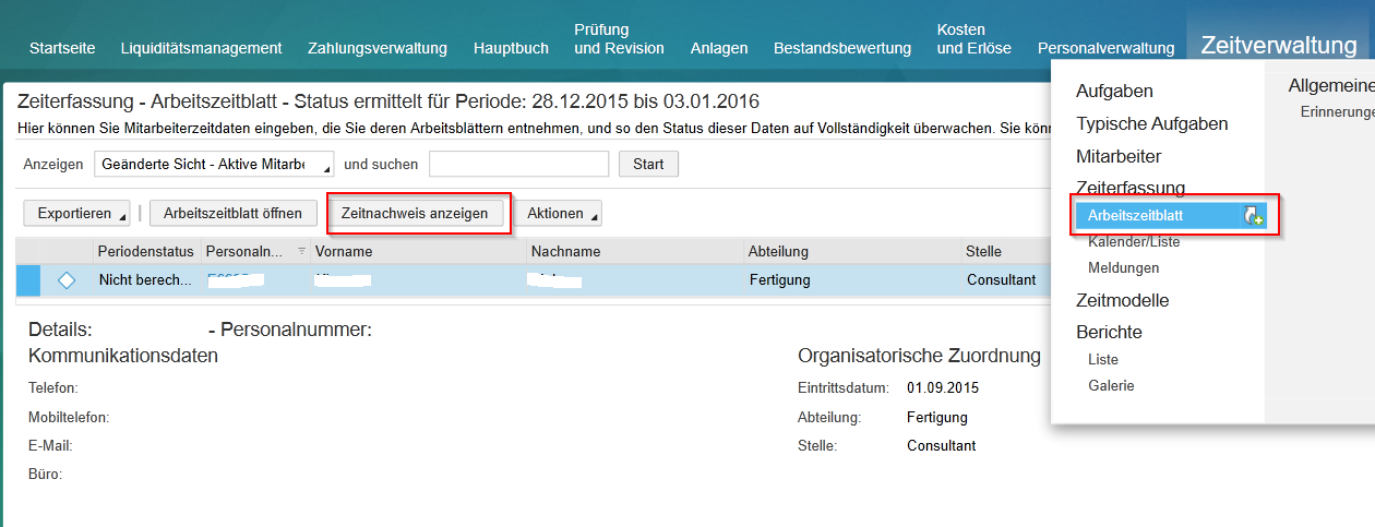 Kurzanleitung: Dokumentation Zeiterfassung Webservice