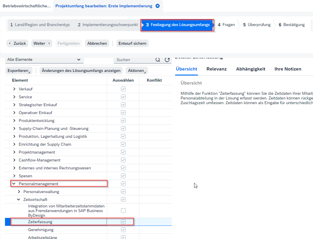 Kurzanleitung Abwesenheitsverwaltung für Dienstleister - Festlegung des Lösungsumfang - Bild 01