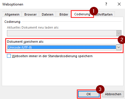 Kurzanleitung: Zeichencodierung