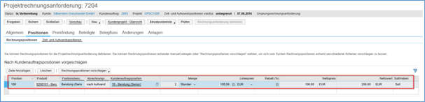 Kurzanleitung Auftragsabwicklung (projektbasierte Services)